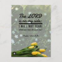 Bible Verse Memory Card Psalm 118:6 KJV Postcard