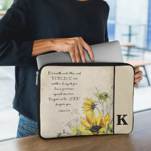 Bible Verse Monogram Laptop Sleeve