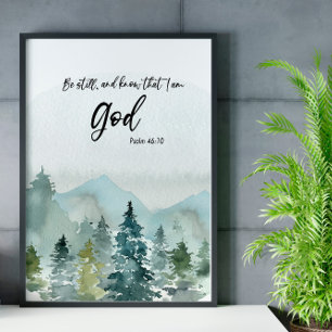 Bible verse mountain scripture poster
