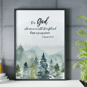 Bible verse mountain scripture poster