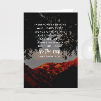Bible Verse Mountain Sunset Card