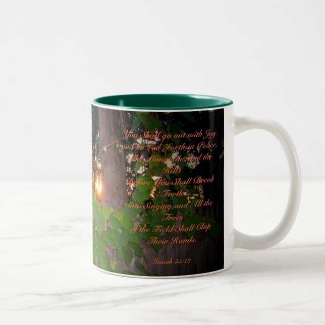 Bible Verse Mug-Isaiah 55:12 Two-Tone Coffee Mug (Right)
