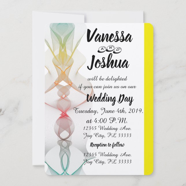 Bible Verse Multicolor Wedding Invitations Cards (Back)