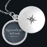 Bible Verse : My Beloved is Mine and I am His Silver Plated Necklace<br><div class="desc">Bible Verse : My Beloved is Mine and I am His. Beautiful romantic bible verse on vintage black chalkboard with bokeh light edges. Scripture from Song of Solomon. Perfect for weddings,  anniversaries,  etc.</div>