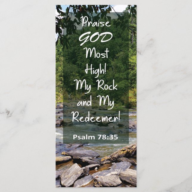 Bible Verse My Rock My Redeemer Bookmark  (Front)