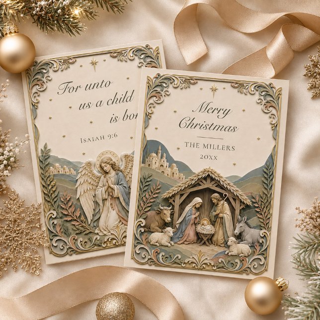 Bible Verse Nativity Scene Merry Christmas Card (Bible Verse Nativity Scene Merry Christmas Card)
