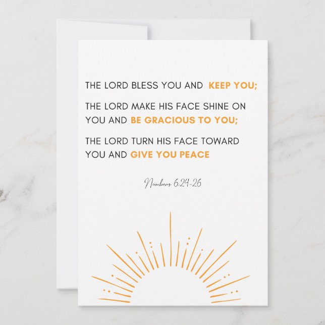 Bible verse Numbers 6:24 - The Lord Bless You Invitation (Front)