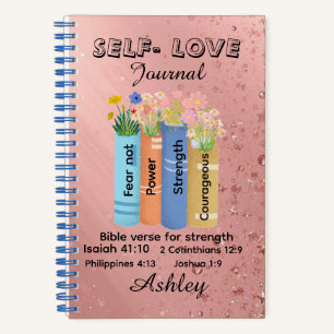 Bible verse of strength , Floral Book Christian 