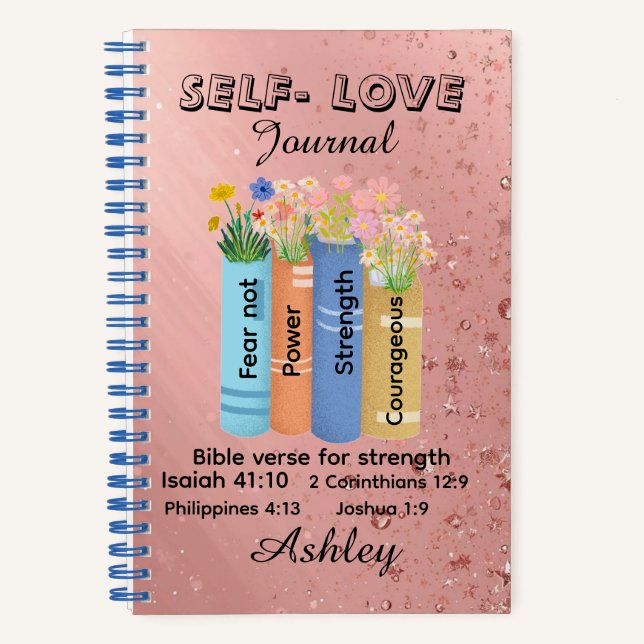 Bible verse of strength , Floral Book Christian  (Front)