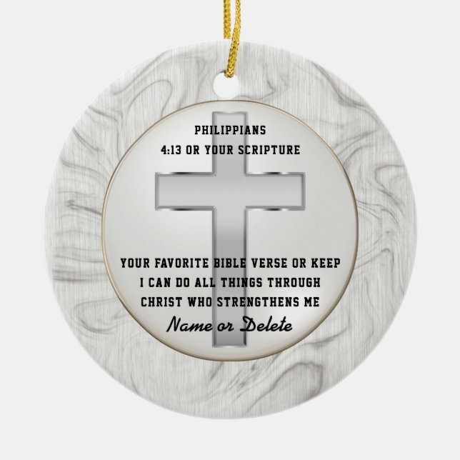 Bible Verse Ornaments with Your Name and Scripture (Front)