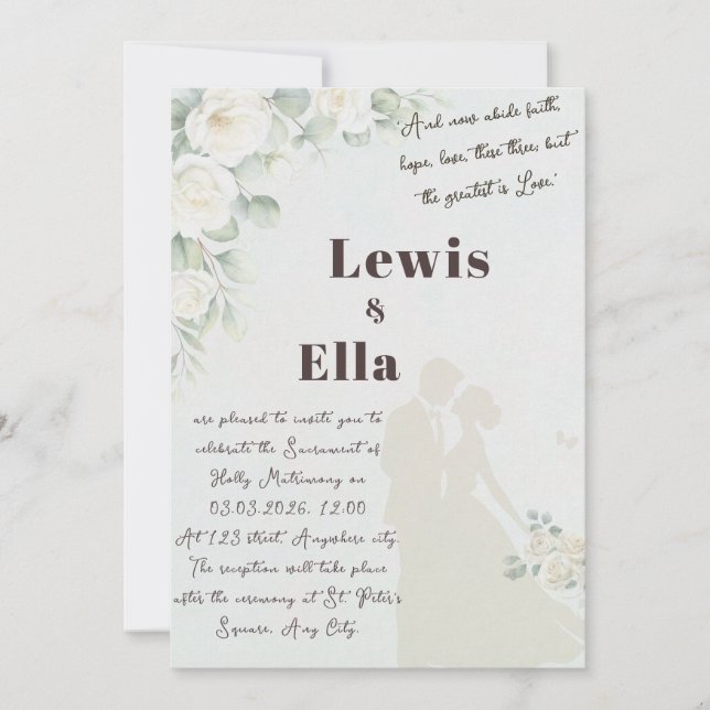 Bible verse Orthodox Wedding Invitation (Front)