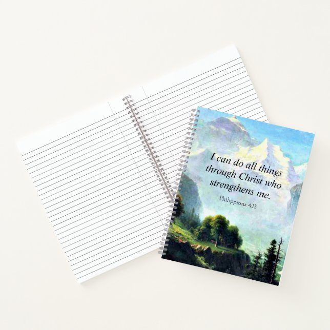Bible verse, Phil 4:13, I can do all things... Notebook (Inside)