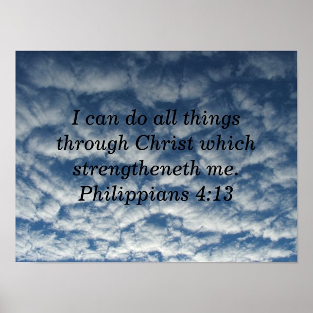 Bible verse philippians 413 poster, cloud poster (Front)