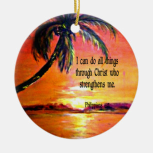 Bible verse, Philippians 4:13 Bathroom Set Ceramic Tree Decoration
