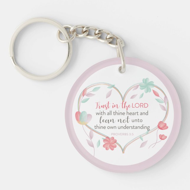 Bible Verse Philippians 4:13 Heart Keychain (Front)