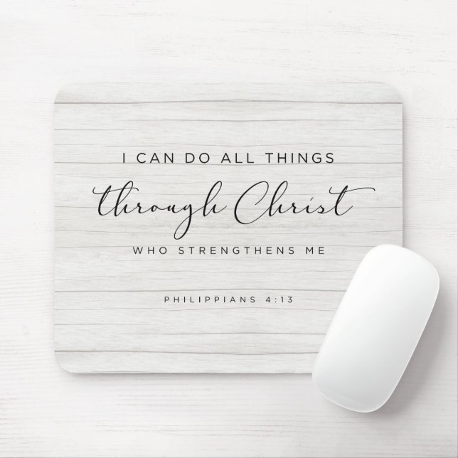 Bible Verse Philippians 4:13 I Can Do All Things Mouse Pad (With Mouse)