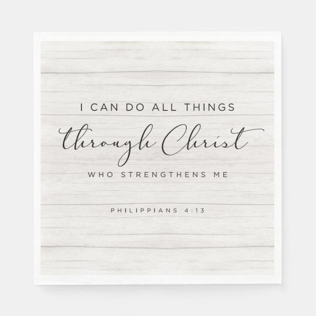Bible Verse Philippians 4:13 I Can Do All Things Napkin (Front)