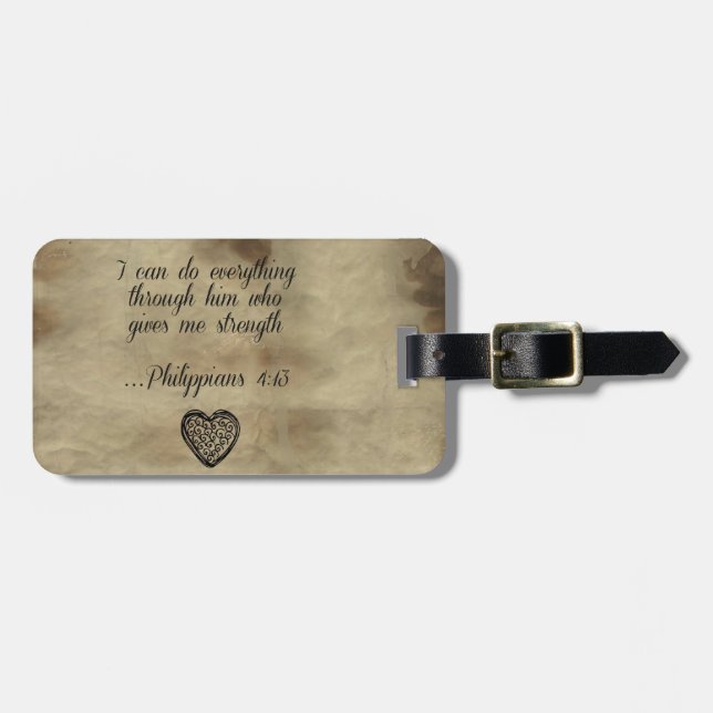 Bible Verse Philippians 4:13 Luggage Tag (Front Horizontal)