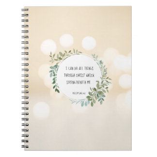 Bible verse, Philippians 4:13 Notebook