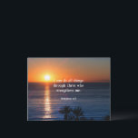 Bible verse, Philippians 4:13 Postcard<br><div class="desc">Scripture: I can do all things through Christ who strengthens me,  Philippians 4:13</div>