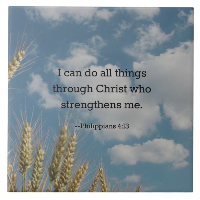 Bible Verse, Philippians 4:13 Tile (Front)