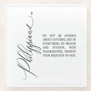 Bible verse Philippians Glass Coaster