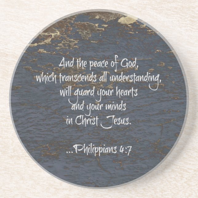 Bible Verse Phillippians 4:7 Coaster (Front)