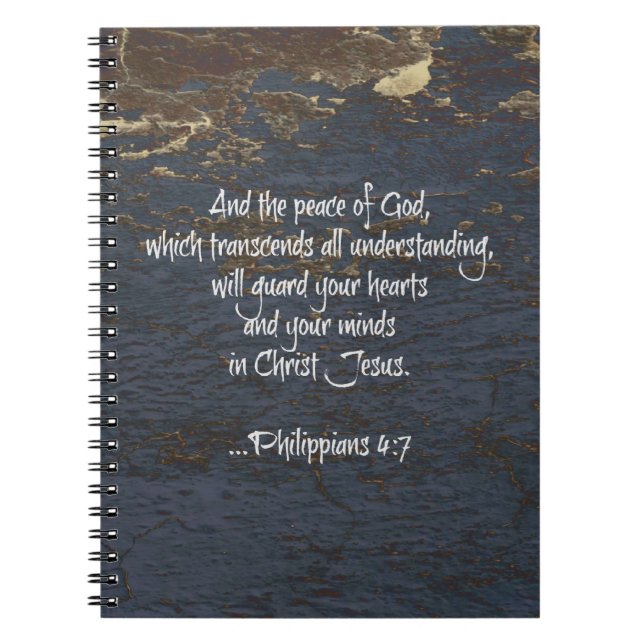 Bible Verse Phillippians 4:7 Notebook (Front)