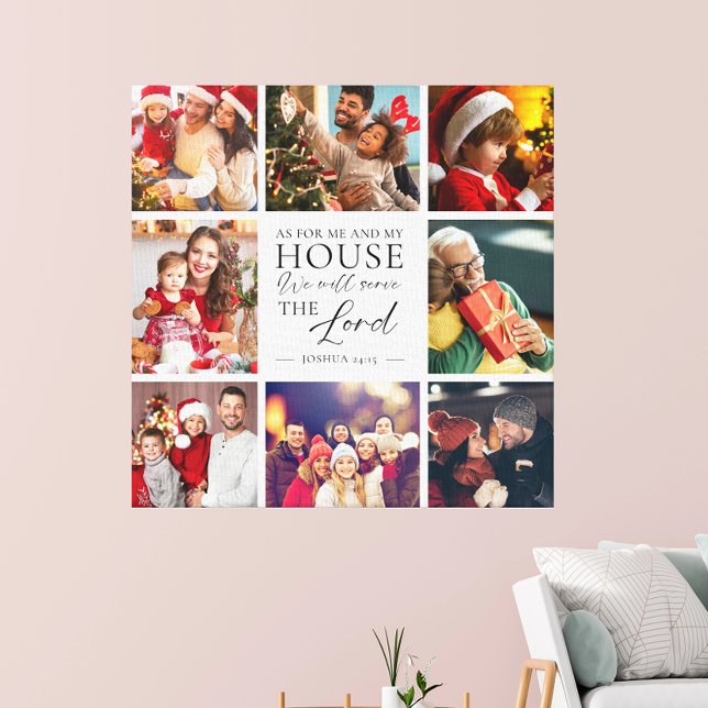 Bible Verse Photo Collage Family Religious Canvas Print (Creator Uploaded)