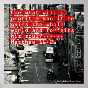Bible Verse Poster - Matthew 16:26