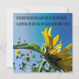 Bible verse poster, the flowers grow with God.