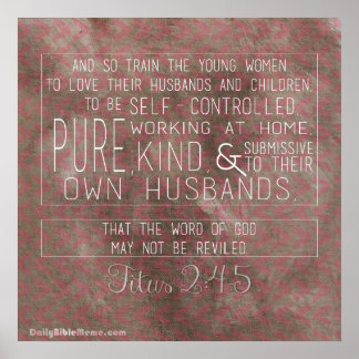 Bible Verse Poster - Titus 2:4-5