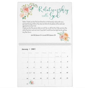 Bible Verse Prayer Floral Custom Calendar