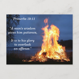 Bible Verse Proverbs 19 11 Wisdom Patience Postcard
