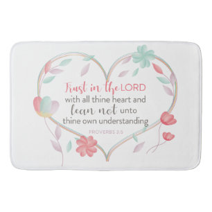 Bible Verse Proverbs 3:5 Bathmat for Bathroom