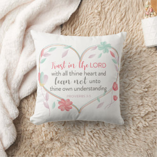 Bible Verse Proverbs 3:5 Throw Pillow