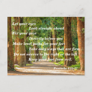 Bible Verse Proverbs 4:25-27 Postcard