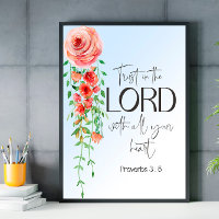 Bible verse Proverbs Floral scripture poster