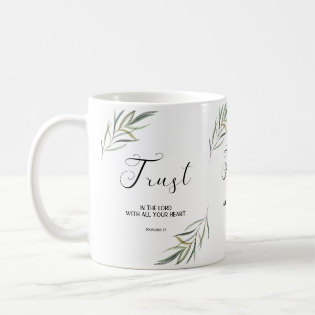 Bible verse Proverbs leaves scripture  Coffee Mug (Left)