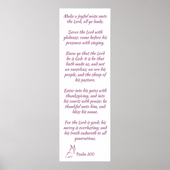 Bible Verse Psalm 100 Serve the Lord Poster (Front)
