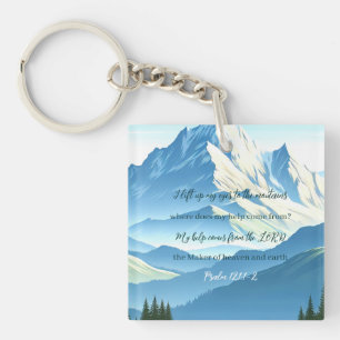 Bible Verse Psalm 121:1-2 Key Ring