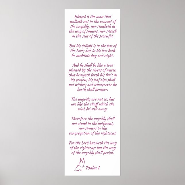 Bible Verse Psalm 1 Blessed is the Man Poster (Front)