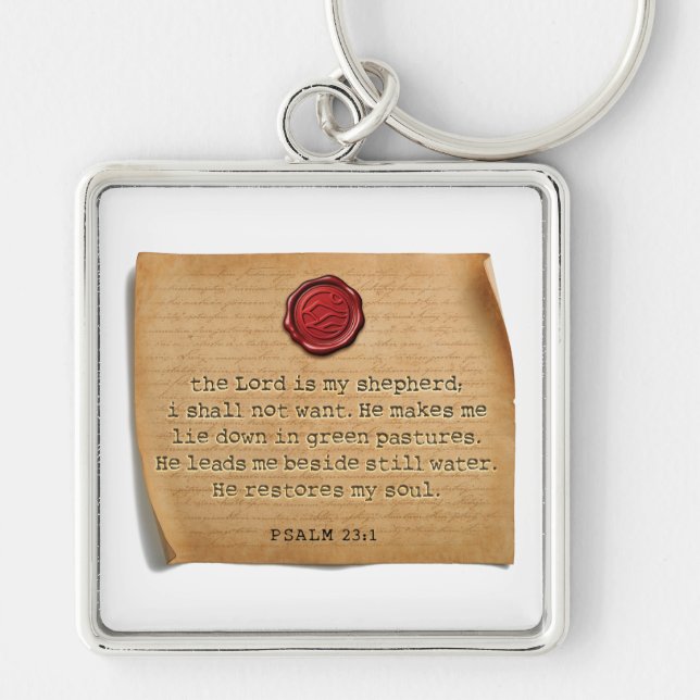 BIBLE VERSE - Psalm 23:1 - Keychain (Front)