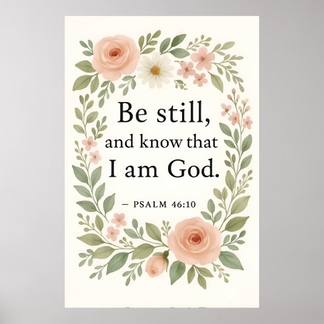 Bible Verse Psalm 46:10 Poster (Front)