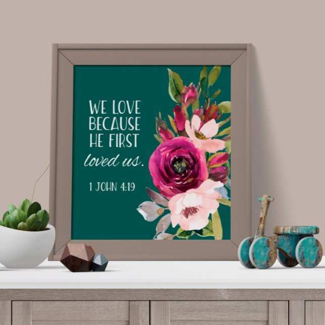 Bible verse Psalm Floral scripture  Poster (Creator Uploaded)