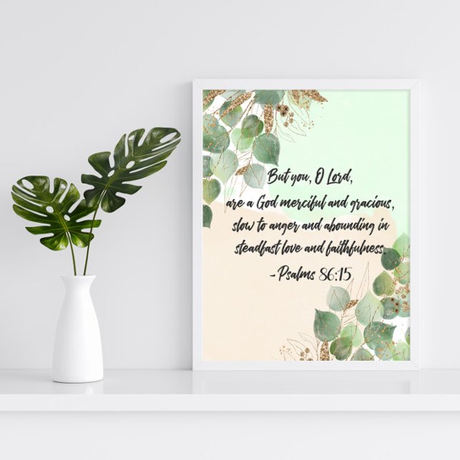 Bible verse Psalm Gold Green scripture poster (Creator Uploaded)