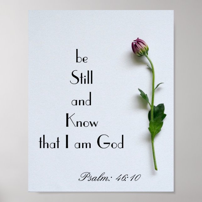 Bible verse quote psalm 46:10 stylish wall poster (Front)