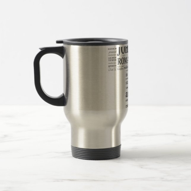 Bible Verse Reference Cross Wall Art Travel Mug (Left)