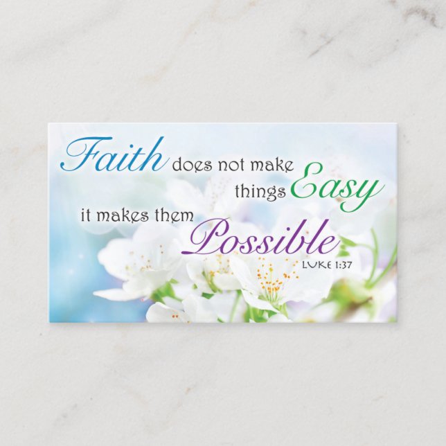 Bible Verse, Religious Motivational Faith Card (Front)