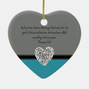 Bible Verse Romans 8:28 Retro Ceramic Tree Decoration